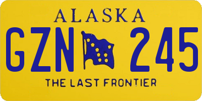 AK license plate GZN245