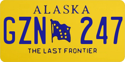 AK license plate GZN247