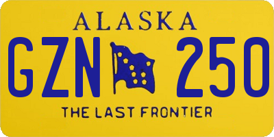 AK license plate GZN250