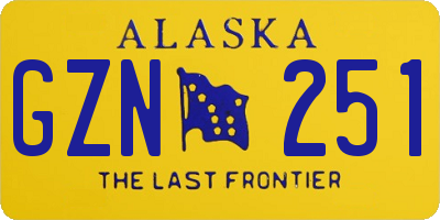 AK license plate GZN251