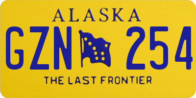 AK license plate GZN254