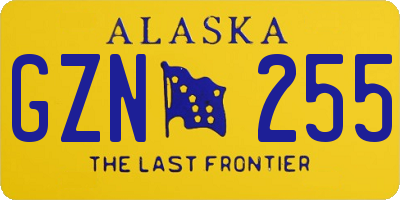 AK license plate GZN255