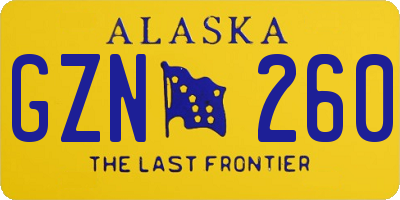 AK license plate GZN260