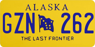 AK license plate GZN262