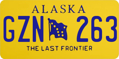 AK license plate GZN263