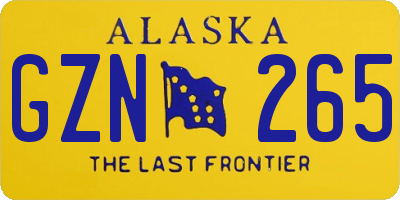 AK license plate GZN265