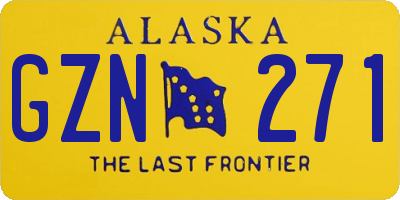 AK license plate GZN271