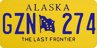 AK license plate GZN274