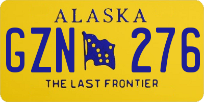 AK license plate GZN276