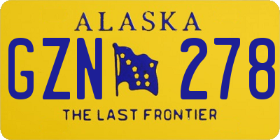 AK license plate GZN278
