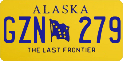 AK license plate GZN279