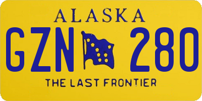 AK license plate GZN280