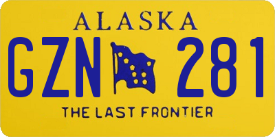 AK license plate GZN281