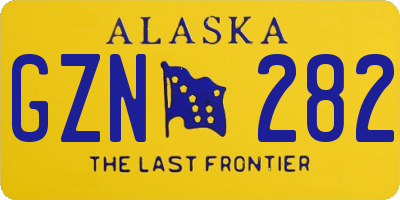 AK license plate GZN282