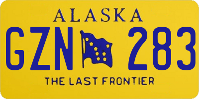 AK license plate GZN283