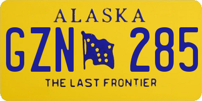 AK license plate GZN285