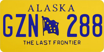 AK license plate GZN288