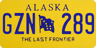 AK license plate GZN289