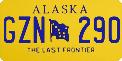 AK license plate GZN290