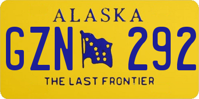 AK license plate GZN292