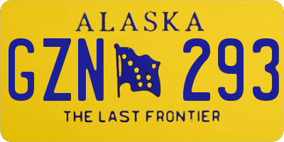 AK license plate GZN293