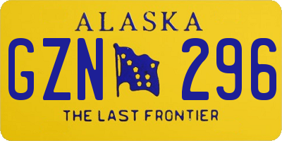 AK license plate GZN296