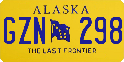 AK license plate GZN298