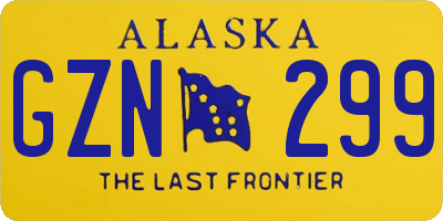 AK license plate GZN299