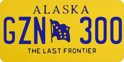 AK license plate GZN300