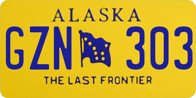 AK license plate GZN303