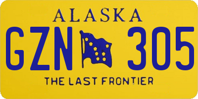 AK license plate GZN305