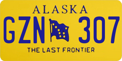 AK license plate GZN307