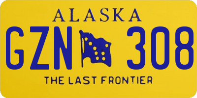 AK license plate GZN308