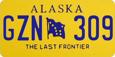 AK license plate GZN309