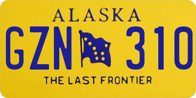 AK license plate GZN310