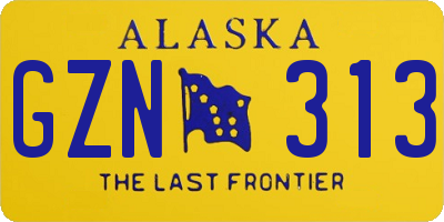 AK license plate GZN313