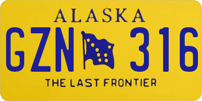 AK license plate GZN316