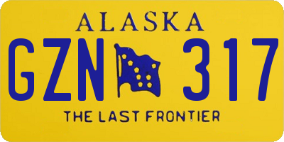 AK license plate GZN317