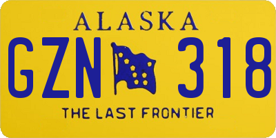 AK license plate GZN318