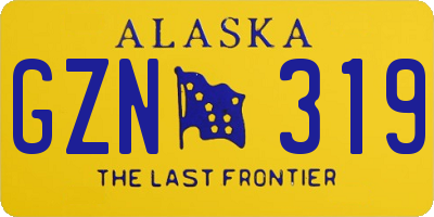 AK license plate GZN319