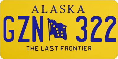 AK license plate GZN322