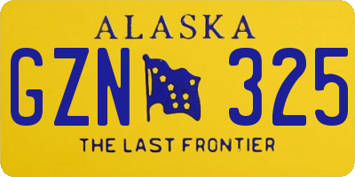 AK license plate GZN325