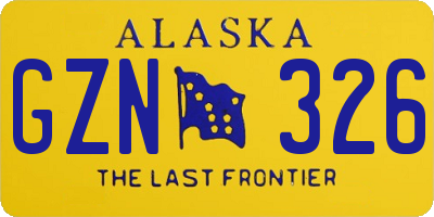 AK license plate GZN326