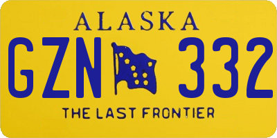 AK license plate GZN332