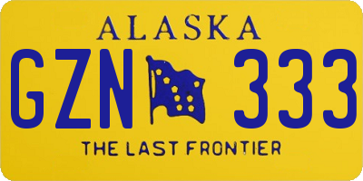 AK license plate GZN333