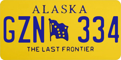 AK license plate GZN334