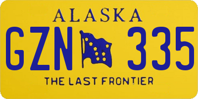 AK license plate GZN335