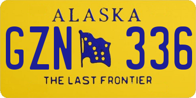 AK license plate GZN336