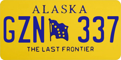 AK license plate GZN337