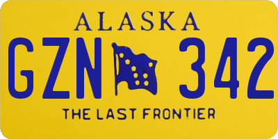 AK license plate GZN342